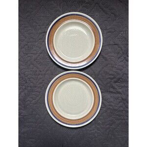 Metlox Poppytrail Vernon Bandero 2pc Stoneware 7 3/4" Salad Plates 1969-1979